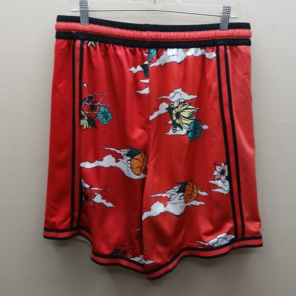 Nike Dri-Fit Dna+ Basketball Floral Athletic Shorts Gym Red Black Trim Size XL - Picture 5 of 7